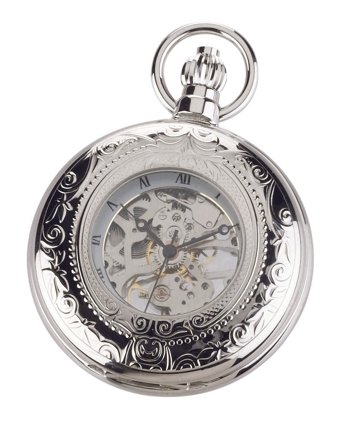 Charles Hubert Gold-Plated Half Hunter Mechanical Pocket Watch 3527