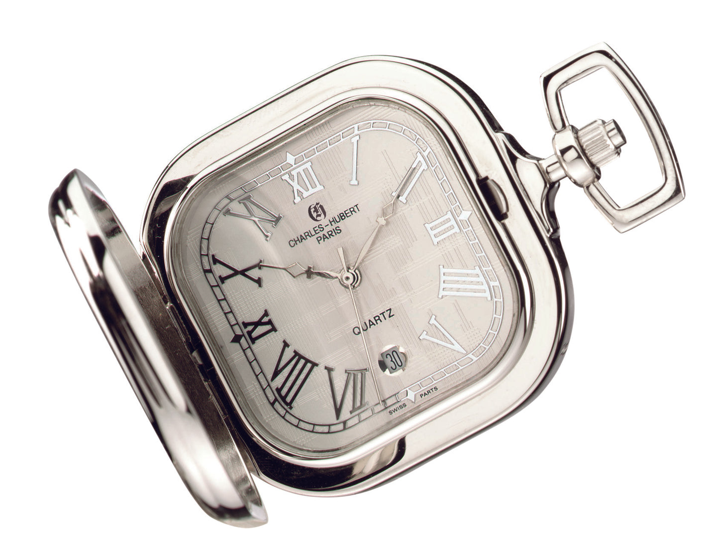 Charles-Hubert Two-Tone Full Hunter Quartz Pocket Watch 3555