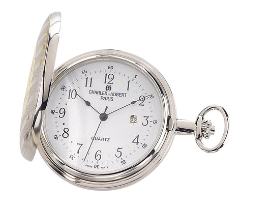 Charles-Hubert Two-Tone Full Hunter Quartz Pocket Watch 3702