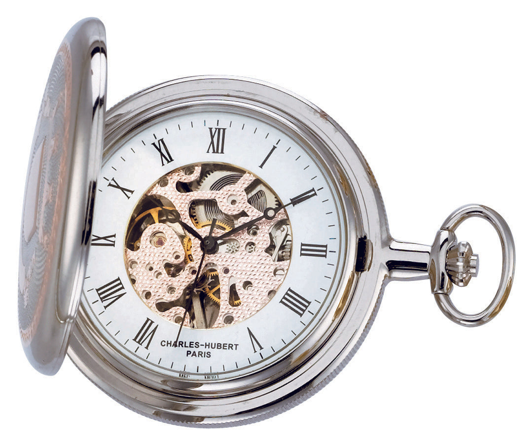 Charles-Hubert Two-Tone Full Hunter Mechanical Pocket Watch 3822