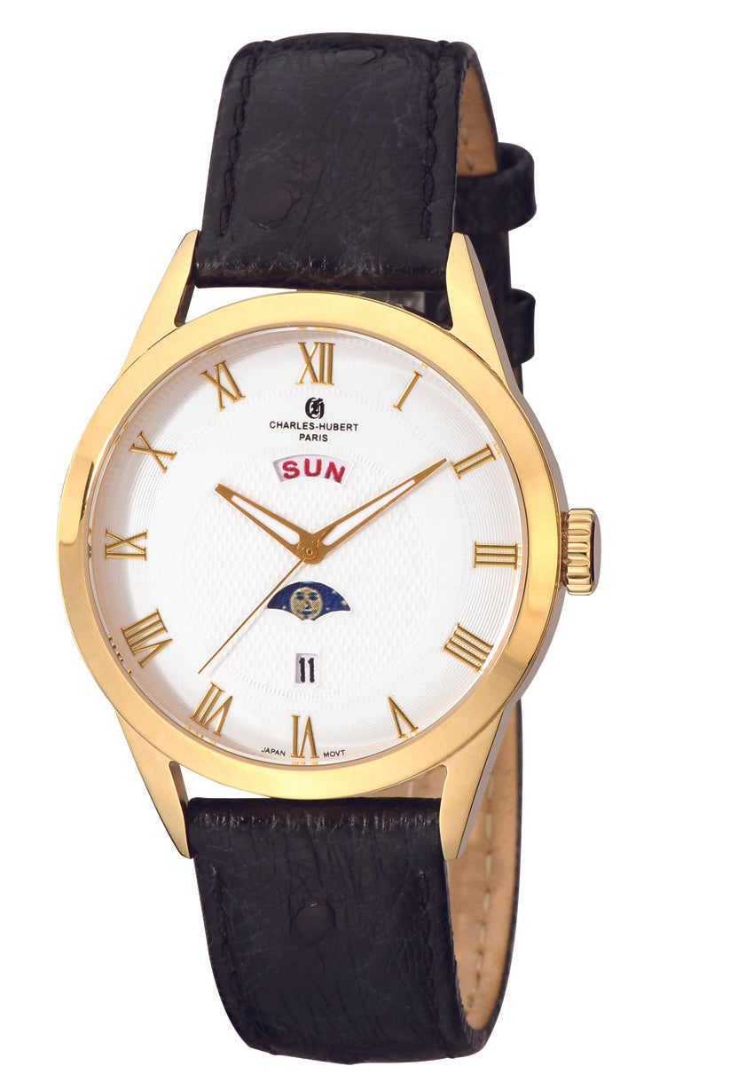 Charles Hubert Gold-Plated Stainless Steel Quartz Watch 6980-G