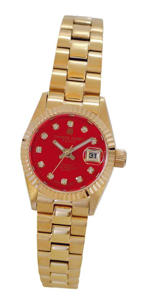Charles Hubert Gold-Plated Stainless Steel Quartz Watch 7040-G