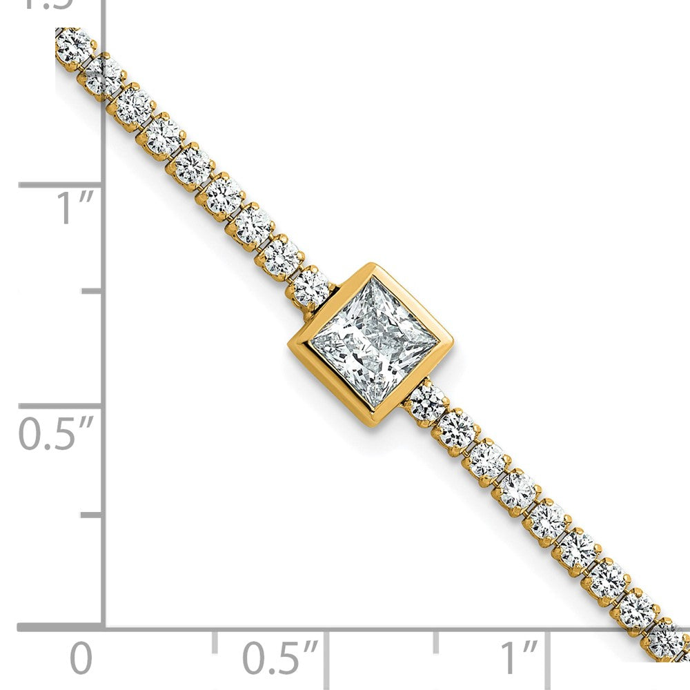 True Origin Lab Grown Diamond VS+ F+ Complete Princess Bezel-Set Tennis Bracelet