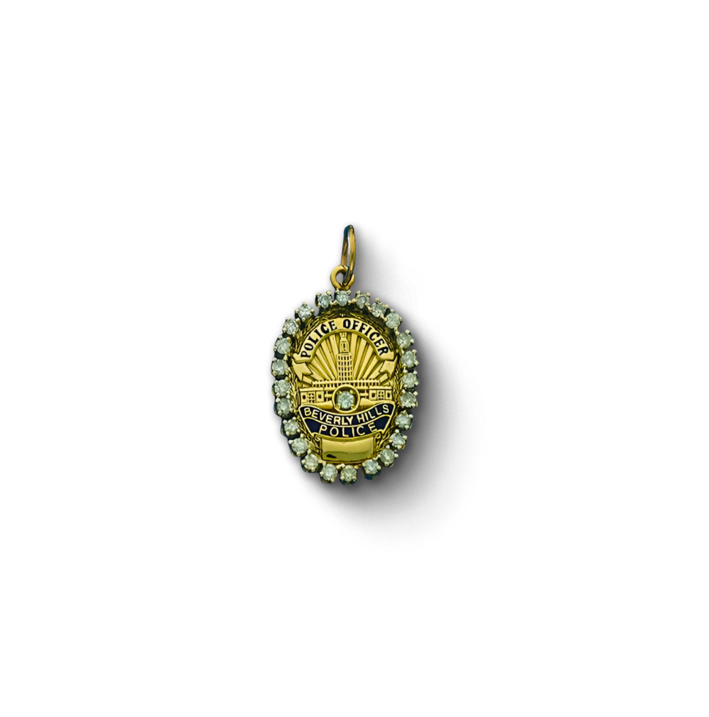Beverly Hills Police Department Badge Pendant With Diamond