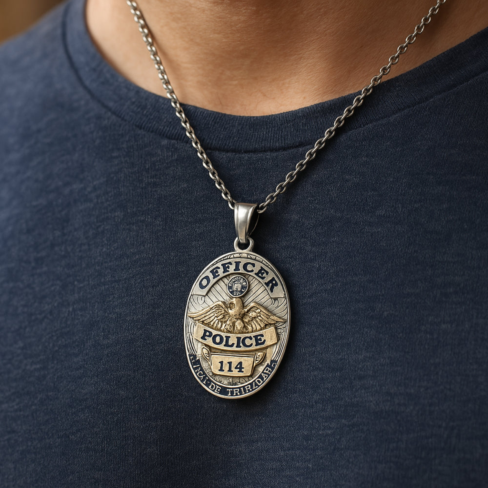 Your Own Law Enforcement Police & Fire Dept. Badge Pendant