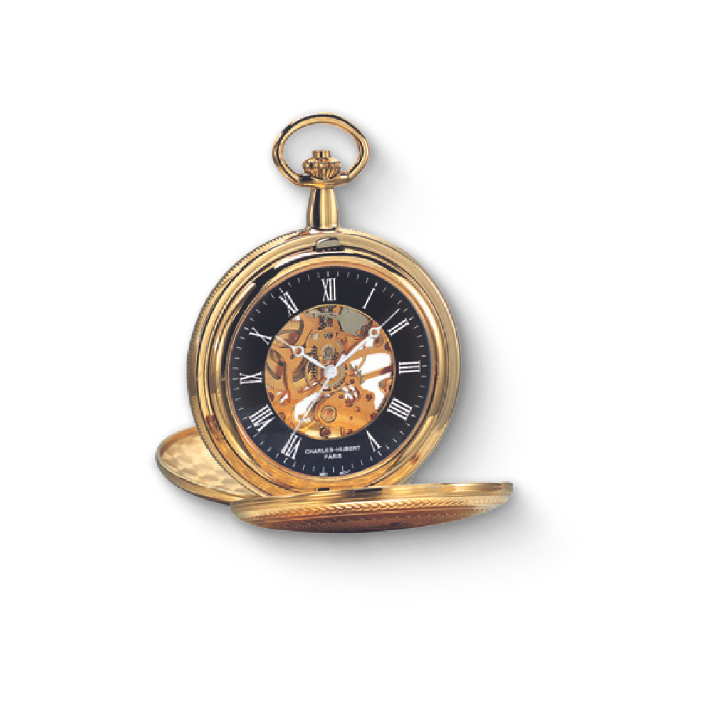 watch der goldene handschuh Charles Hubert Gold Plated Double Full Hunter Mechanical Pocket Watch DWA066