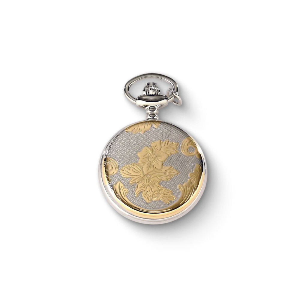 Charles-Hubert Two-Tone Full Hunter Quartz Pendant Watch 6817