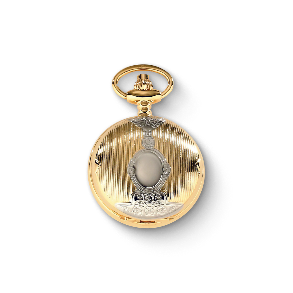 Charles-Hubert Two-Tone Full Hunter Quartz Pendant Watch 6822