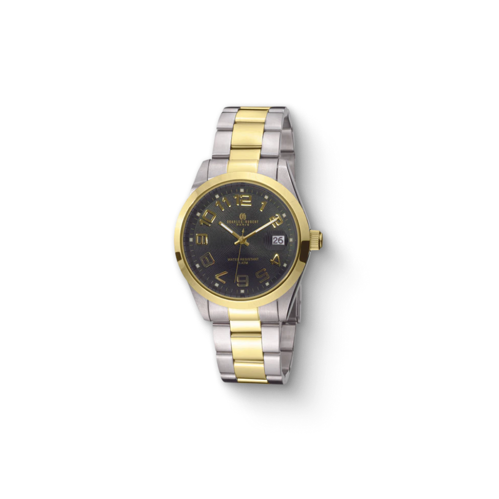 Charles-Hubert Two-Tone Stainless Steel Quartz Watch 3858-T