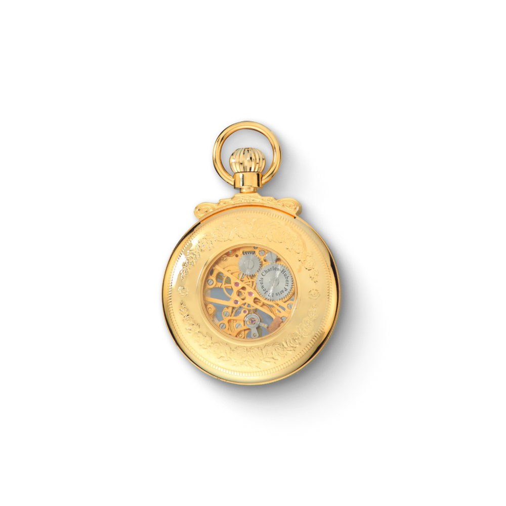 Charles Hubert Gold-Plated Open Face Mechanical Pocket Watch 3903-G