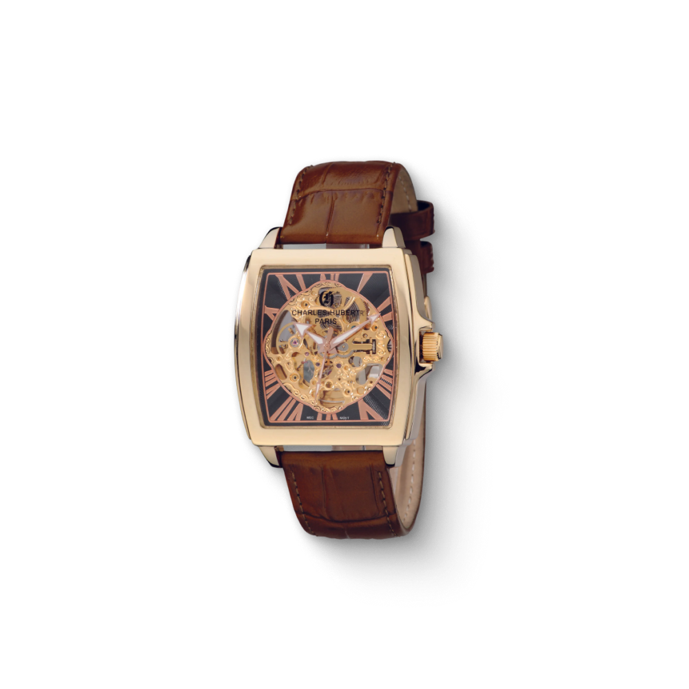 Charles Hubert Gold-Plated Stainless Steel Automatic Watch 3888-A