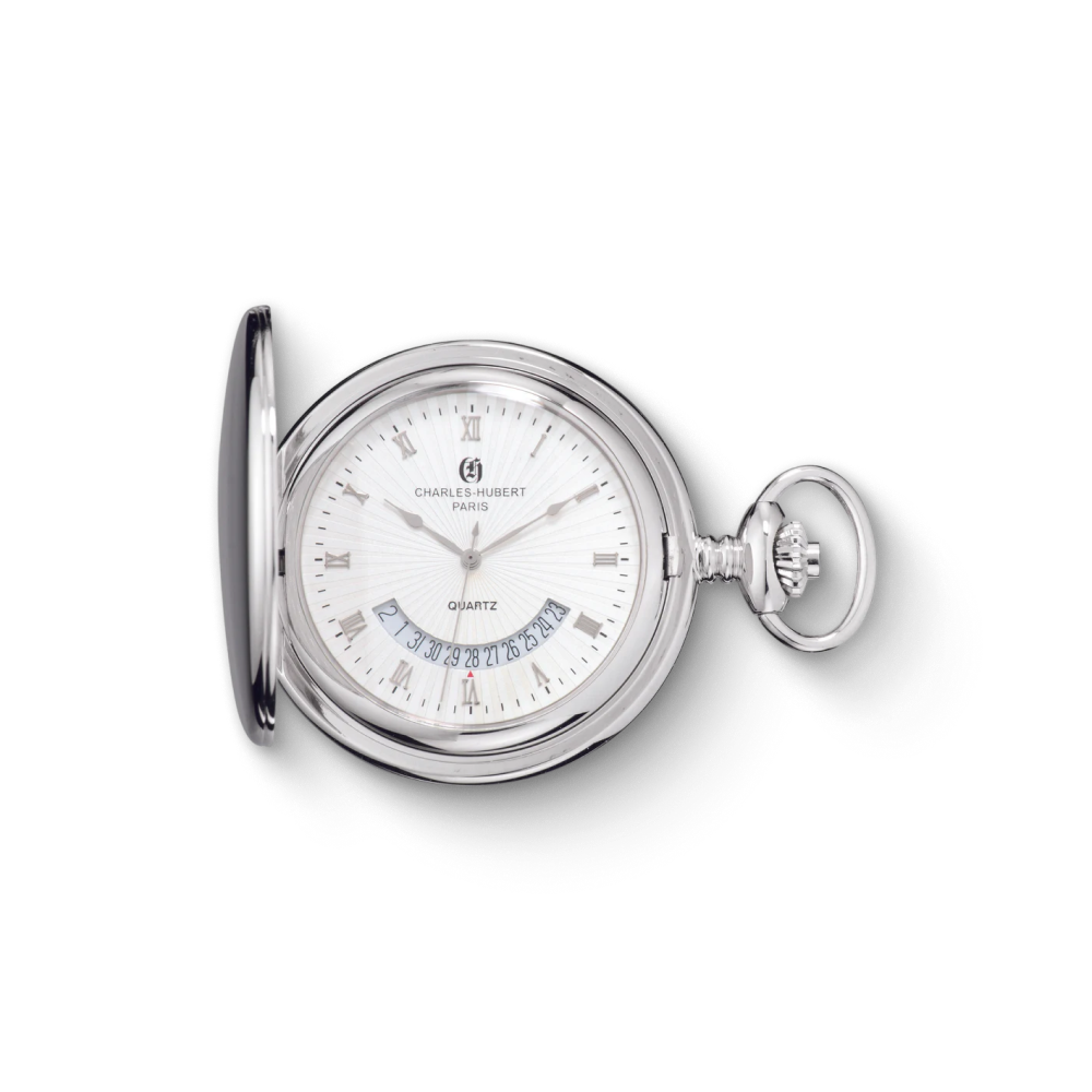 Charles Hubert Full Hunter Quartz Pocket Watch 3900-W