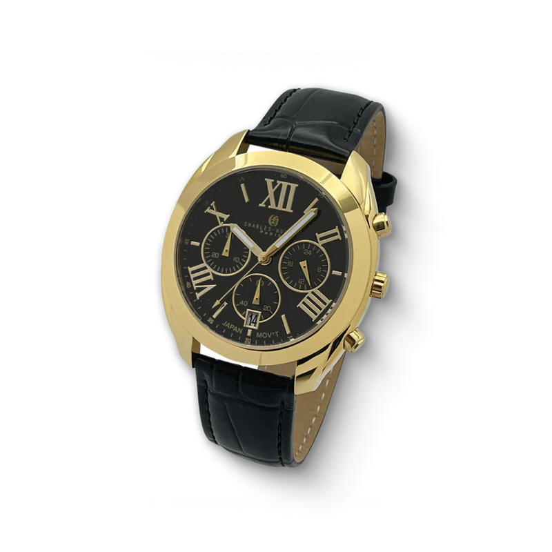 Charles Hubert Gold-Plated Stainless Steel Chronograph Quartz Watch 4035-W