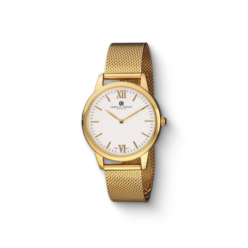 Charles Hubert Gold-Plated Stainless Steel Quartz Watch 3998-G