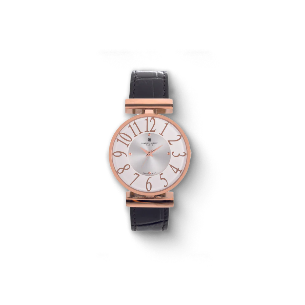 Charles Hubert Rose Gold Plated Stainless Steel Quartz Watch 6922-RG