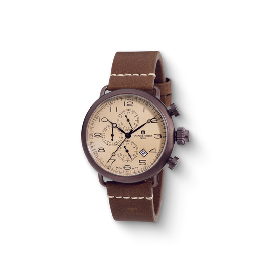 Charles Hubert Stainless Steel Chronograph Quartz Watch 3958-N