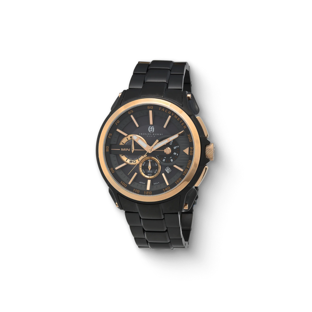 Charles Hubert Stainless Steel Chronograph Quartz Watch 4009-B