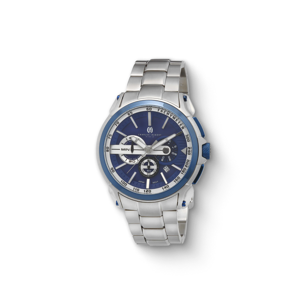 Charles Hubert Stainless Steel Chronograph Quartz Watch 4009-E