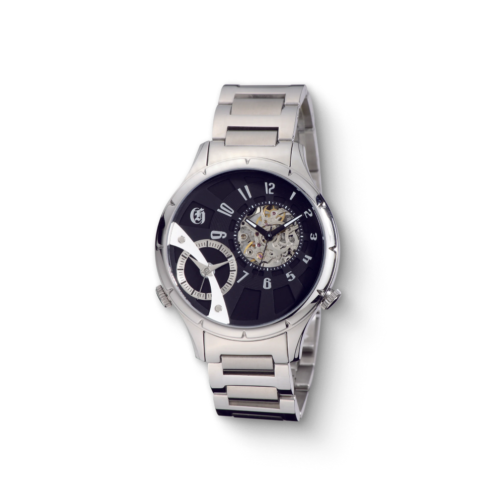 Charles Hubert Stainless Steel Dual Time Mechanical and Quartz Watch 3967-W