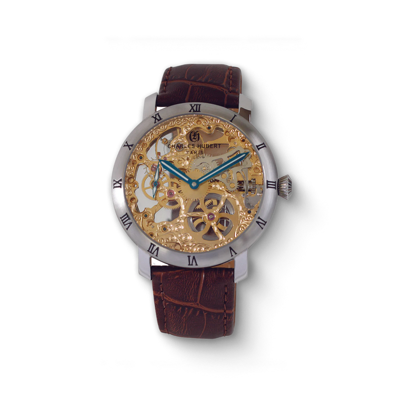 Charles Hubert Stainless Steel Mechanical Wrist Watch 4038-E