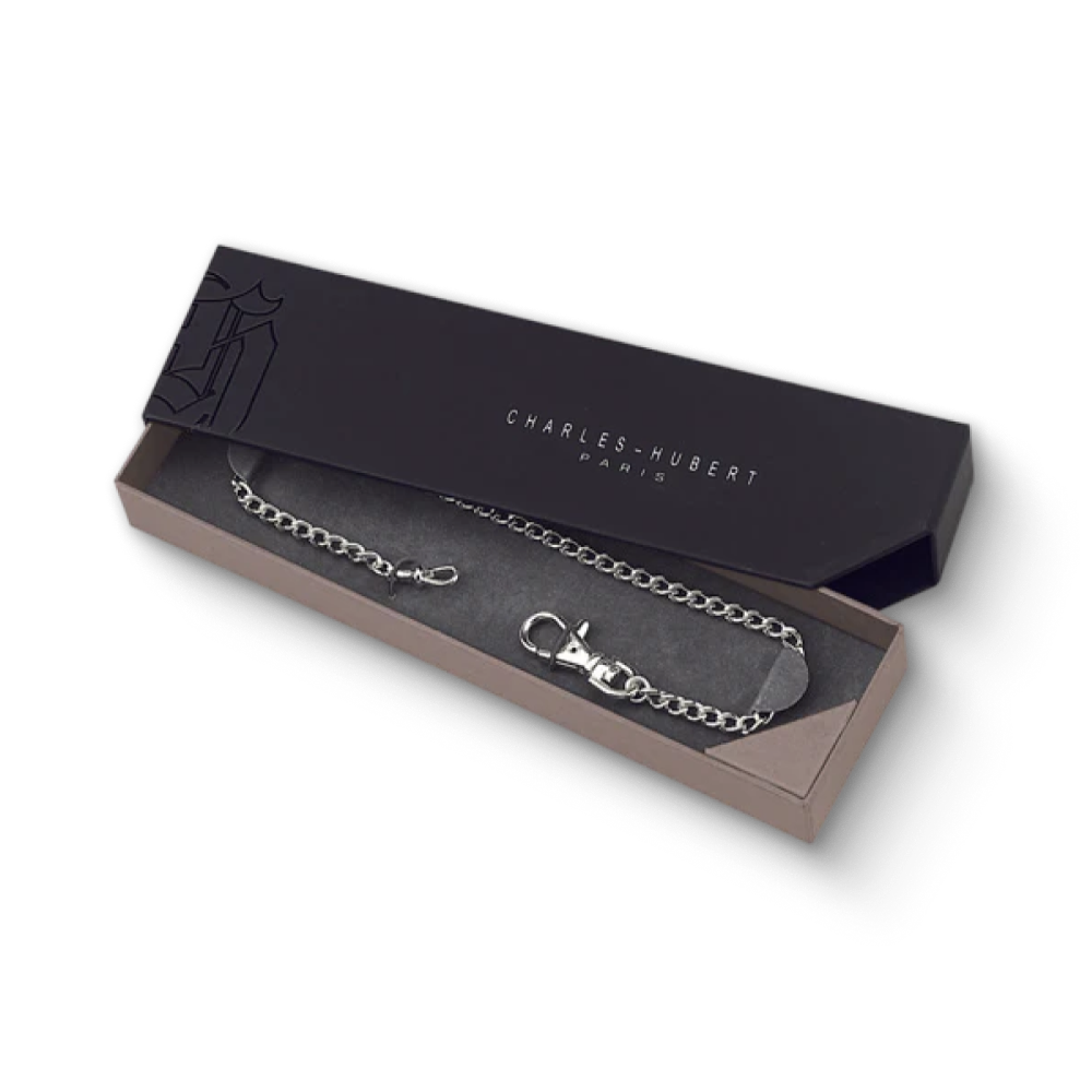 Charles Hubert Stainless Steel Pocket Watch Chain 3548-W