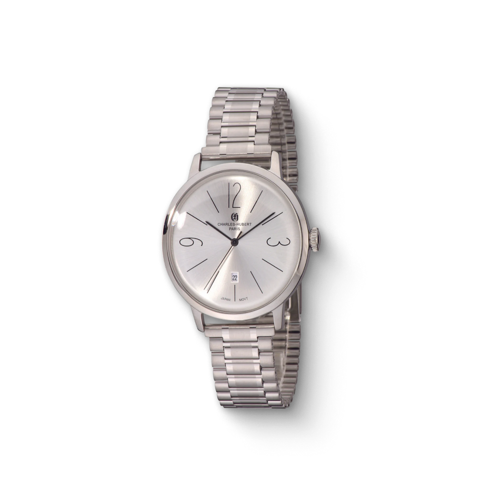 Charles Hubert Stainless Steel Quartz Watch 3984-W