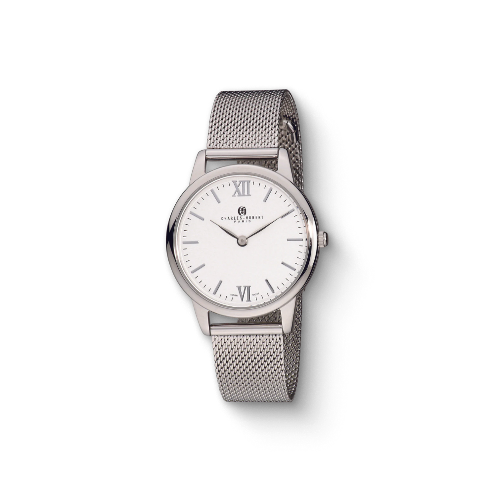 Charles Hubert Stainless Steel Quartz Watch 3998-W