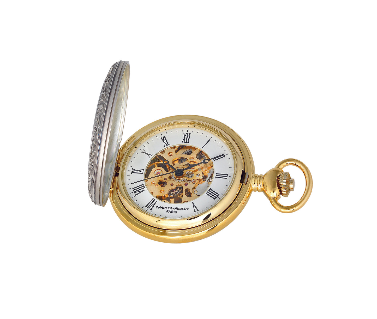 Charles-Hubert Two-Tone Full Hunter Mechanical Pocket Watch DWA010
