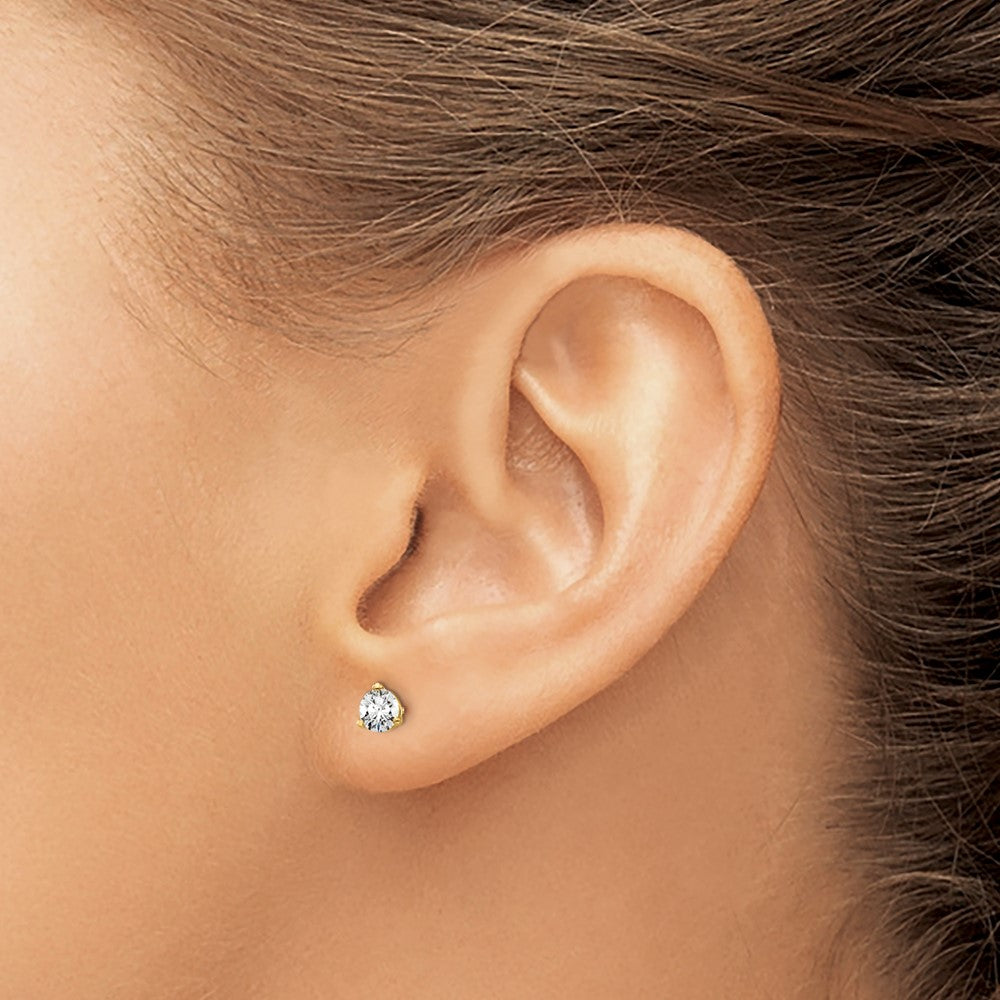 True Origin Lab Grown Diamond VS+ F+ Round Three Prong Heavy Weight Screw Back Complete Stud Earrings