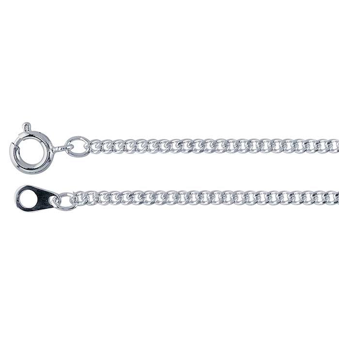Diamond Cut Curb Chain in White or Yellow Gold Plate