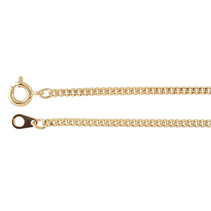 Diamond Cut Curb Chain in White or Yellow Gold Plate