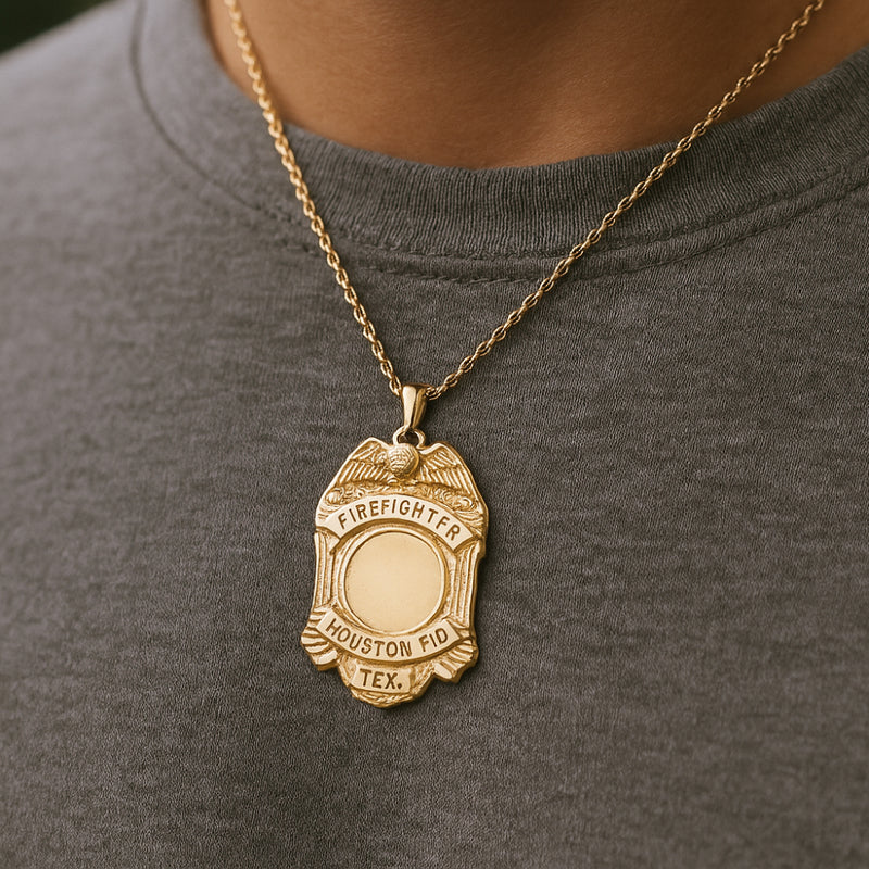 Houston Fire Department Badge Pendant