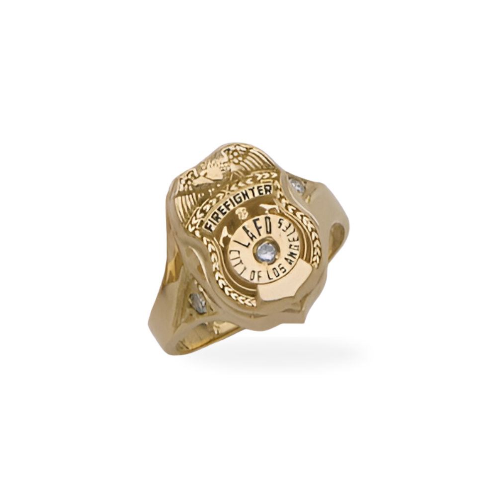 LAFD Badge Ring Solid Side Shank