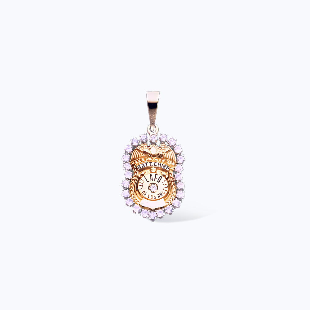 LAFD Badge Pendant With Diamond