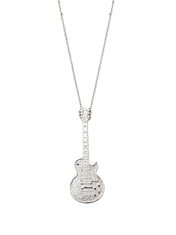 Les Paul Guitar Pendant / Necklace  / Charm - Silver & Gold