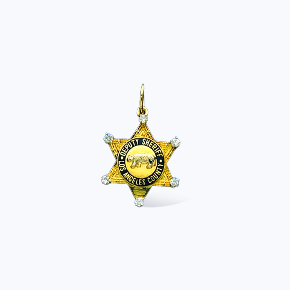 LACSD Star Badge Pendant With Diamond