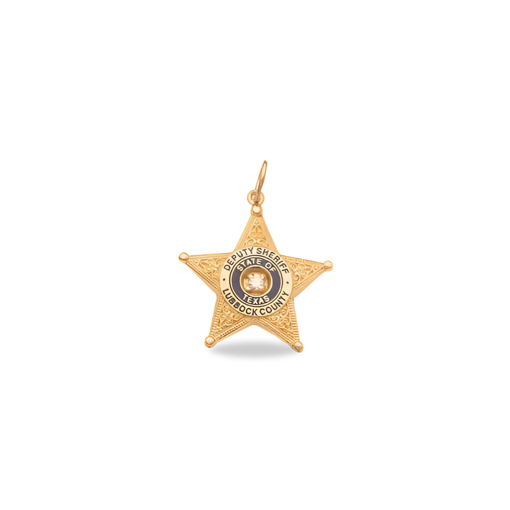 Lubbock Sheriff Department Badge Pendant With Diamond