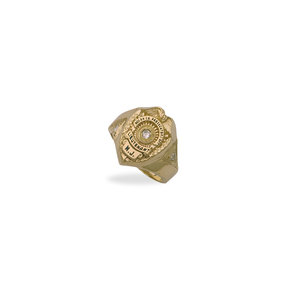 Ocean County Prosecutors Badge Ring With Diamond