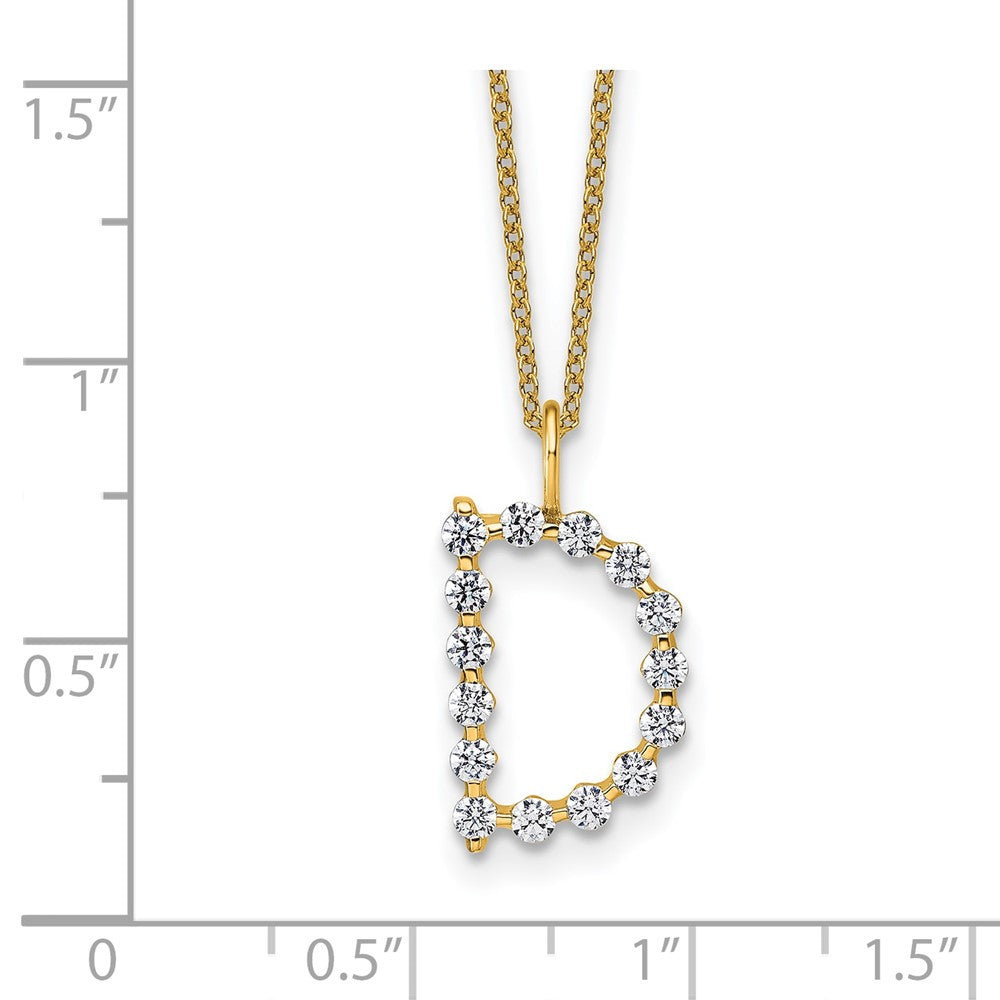 True Origin Lab Grown Diamond VS+ F+ Complete Alphabet D Pendant Necklace