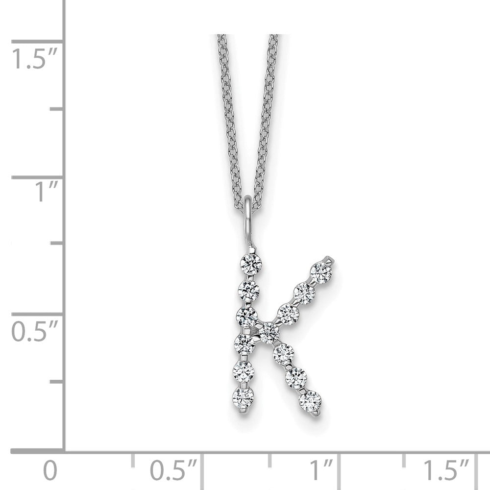 True Origin Lab Grown Diamond VS+ F+ Complete Alphabet K Pendant Necklace