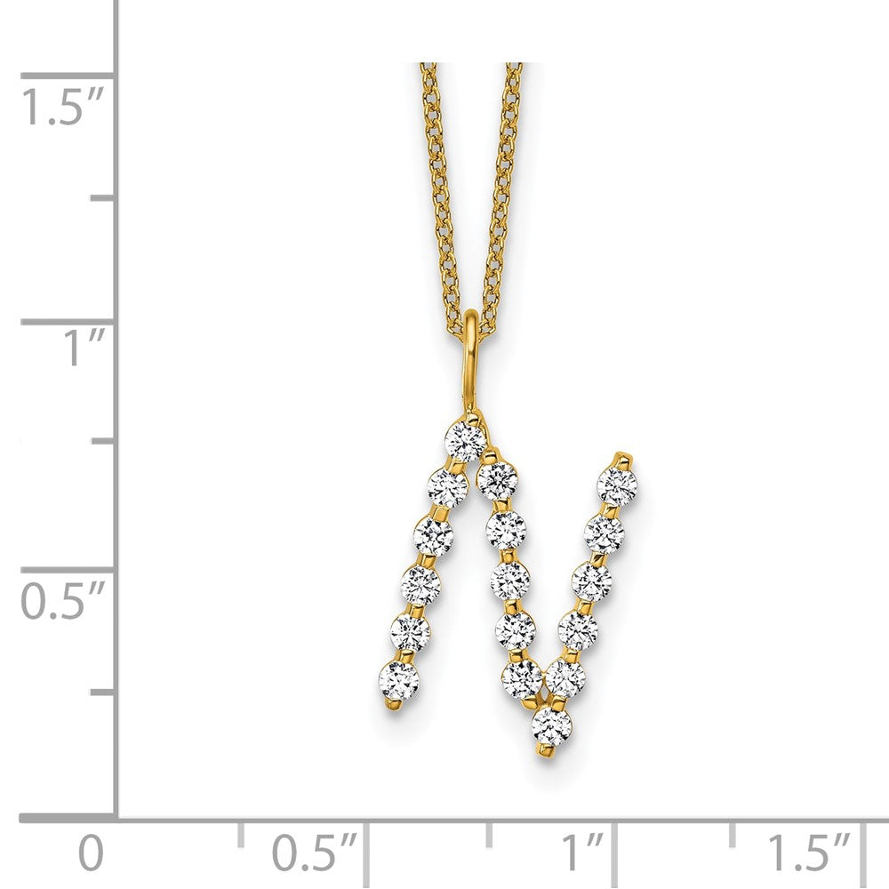 True Origin Lab Grown Diamond VS+ F+ Complete Alphabet N Pendant Necklace