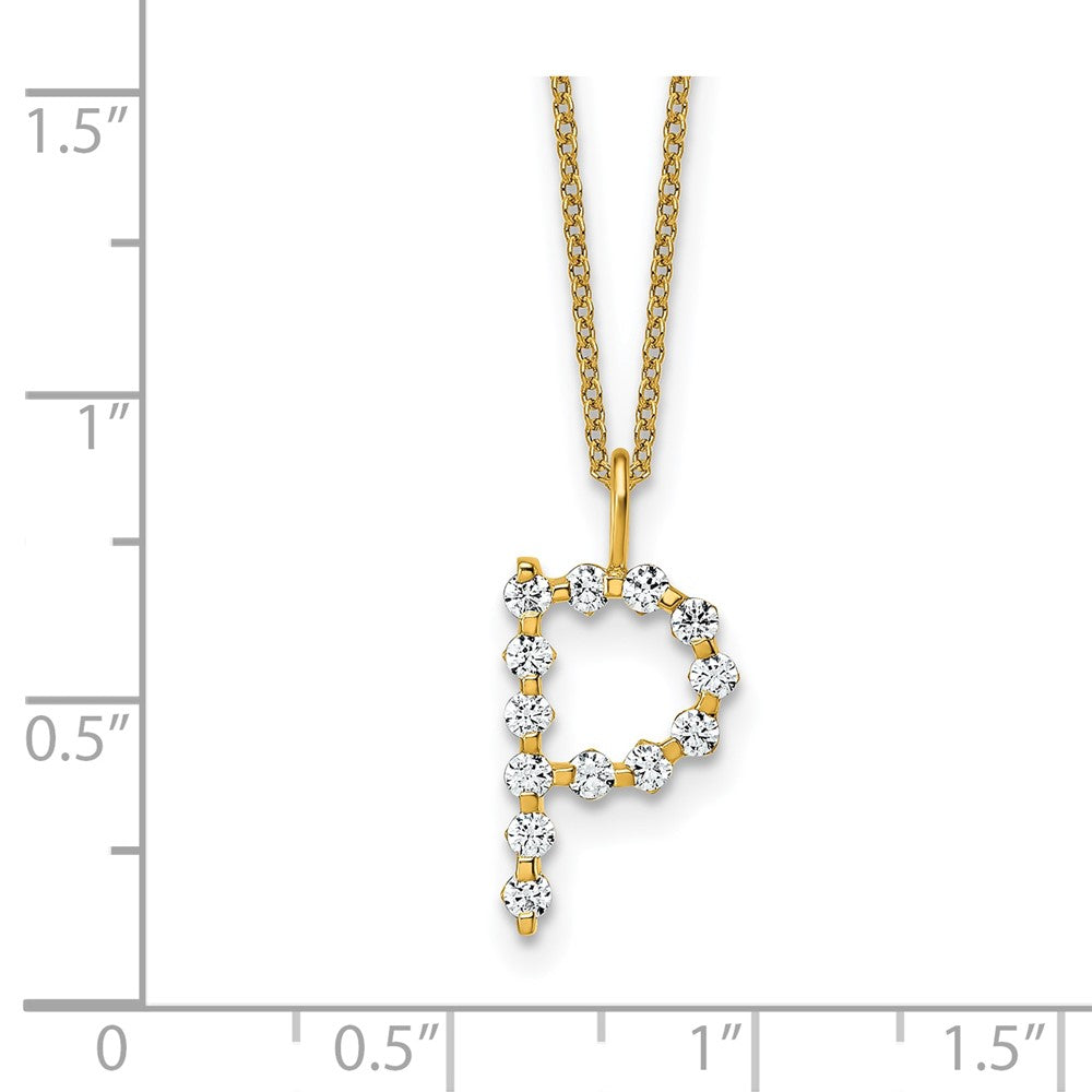 True Origin Lab Grown Diamond VS+ F+ Complete Alphabet P Pendant Necklace