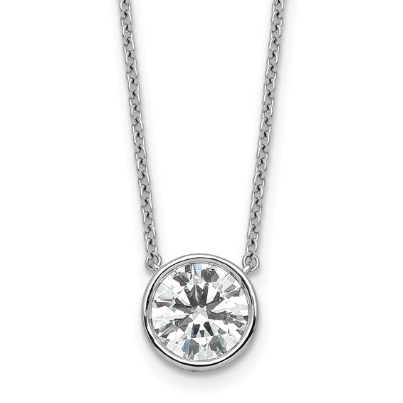 Lab Grown Round Brilliant Solitaire Diamond Necklace - 2.00 Carat