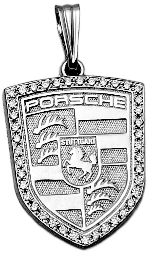 Custom Finest Porsche gold & diamond pendant