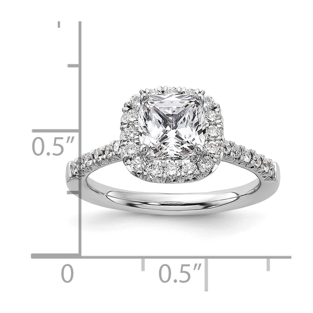 True Origin Lab Grown Diamond VS+ F+ Semi-Mount Cushion Halo Engagement Ring