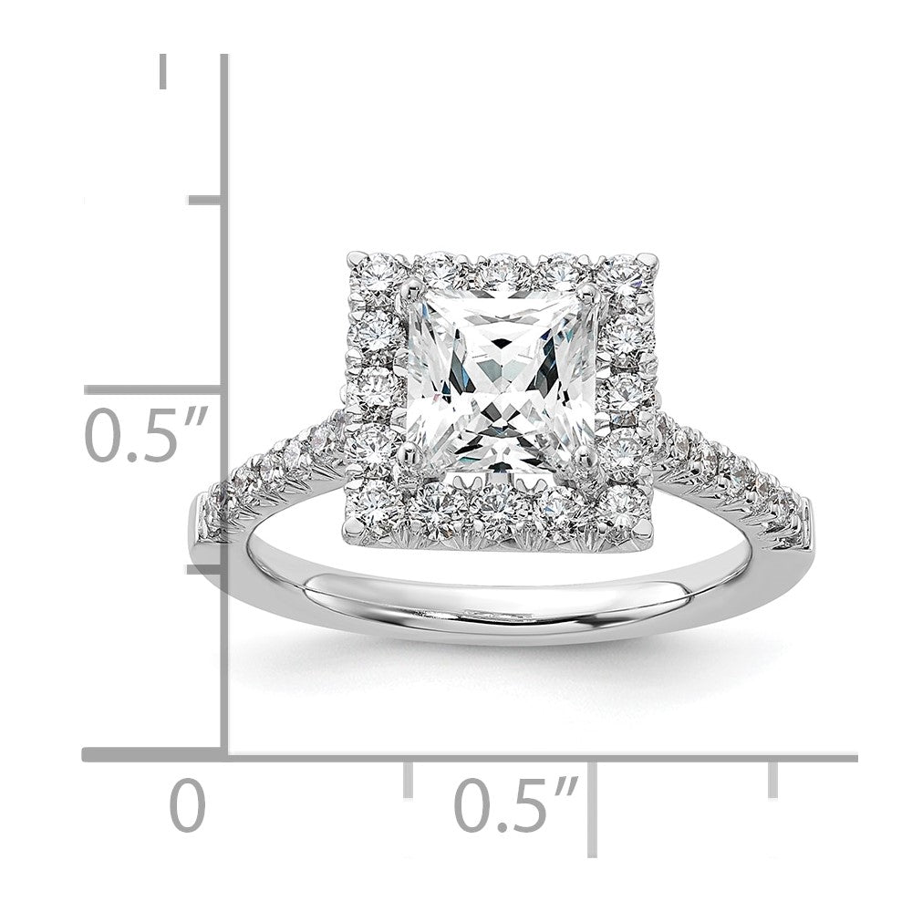 True Origin Lab Grown Diamond VS+ F+ Semi-Mount Princess Halo Engagement Ring