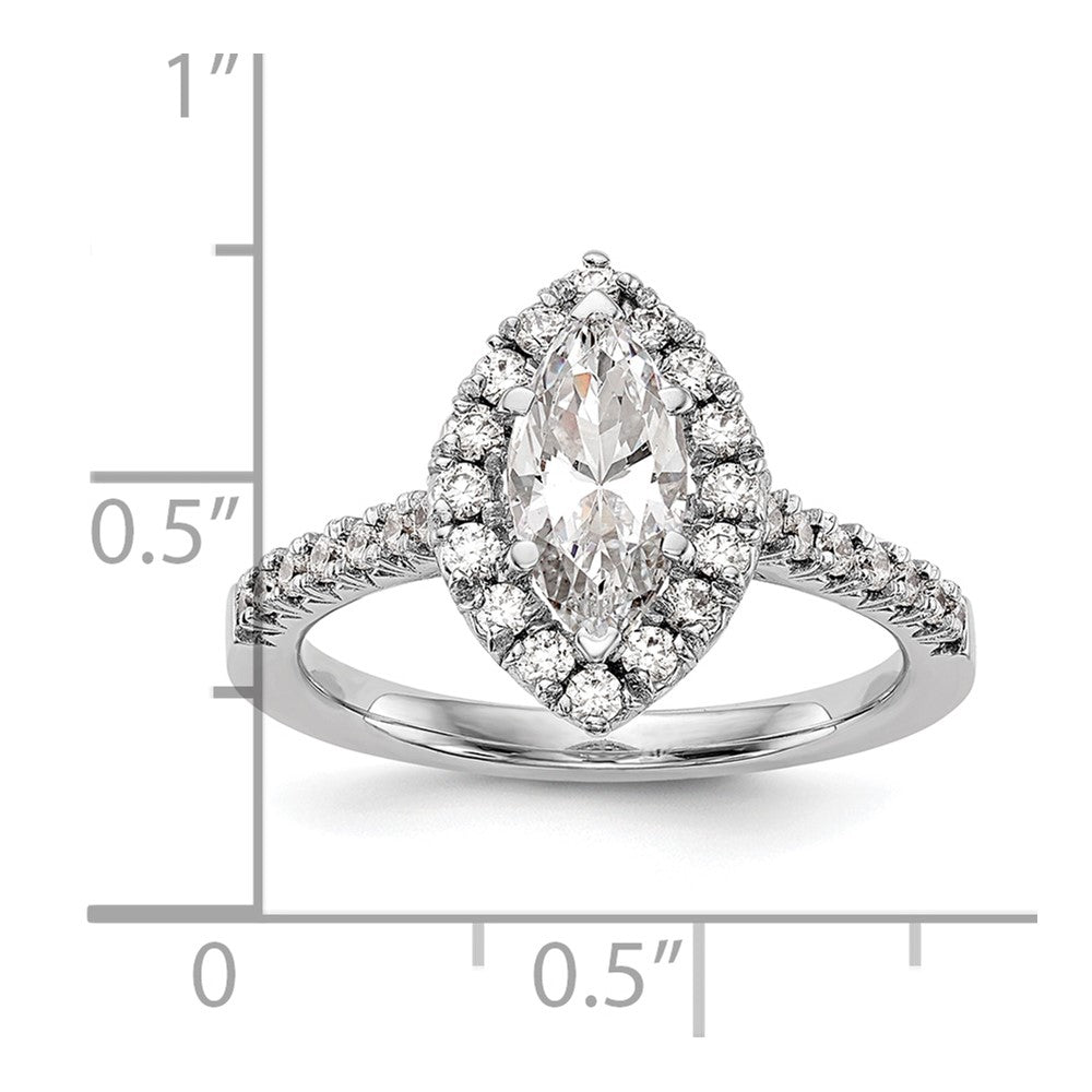 True Origin Lab Grown Diamond VS+ F+ Semi-Mount Marquise Halo Engagement Ring