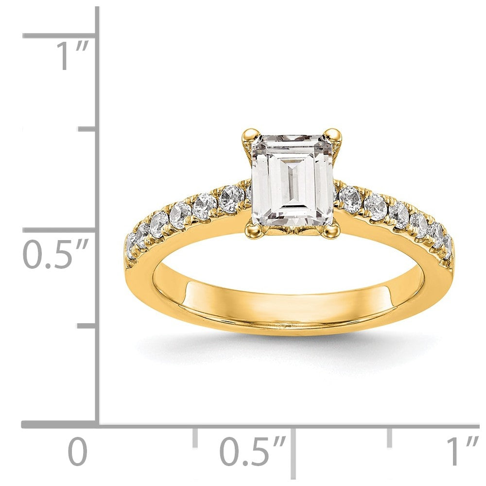 True Origin Lab Grown Diamond VS+ F+ Semi-Mount Emerald Engagement Ring
