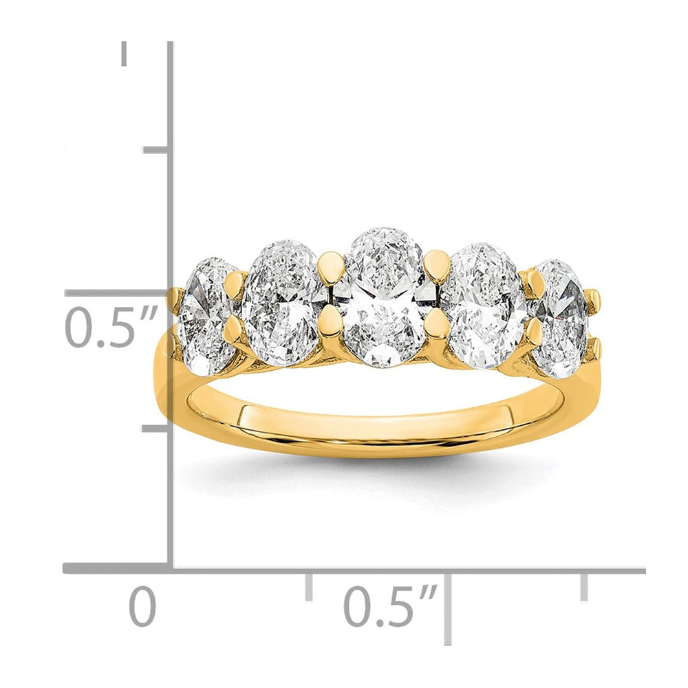 True Origin Lab Grown Diamond VS+ F+ Graduated Complete Oval Five Stone Ring