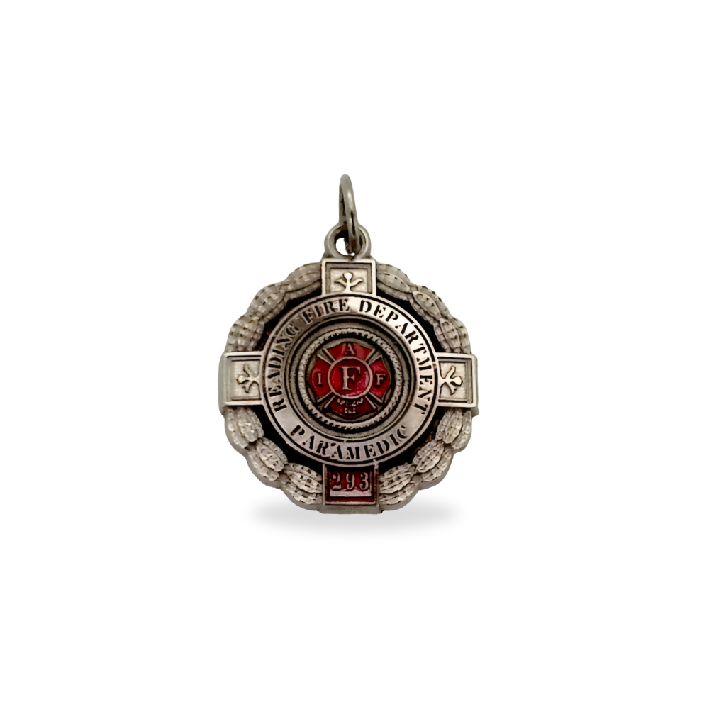 Reading Fire Department Officer & Paramedic Badge Pendant Charm